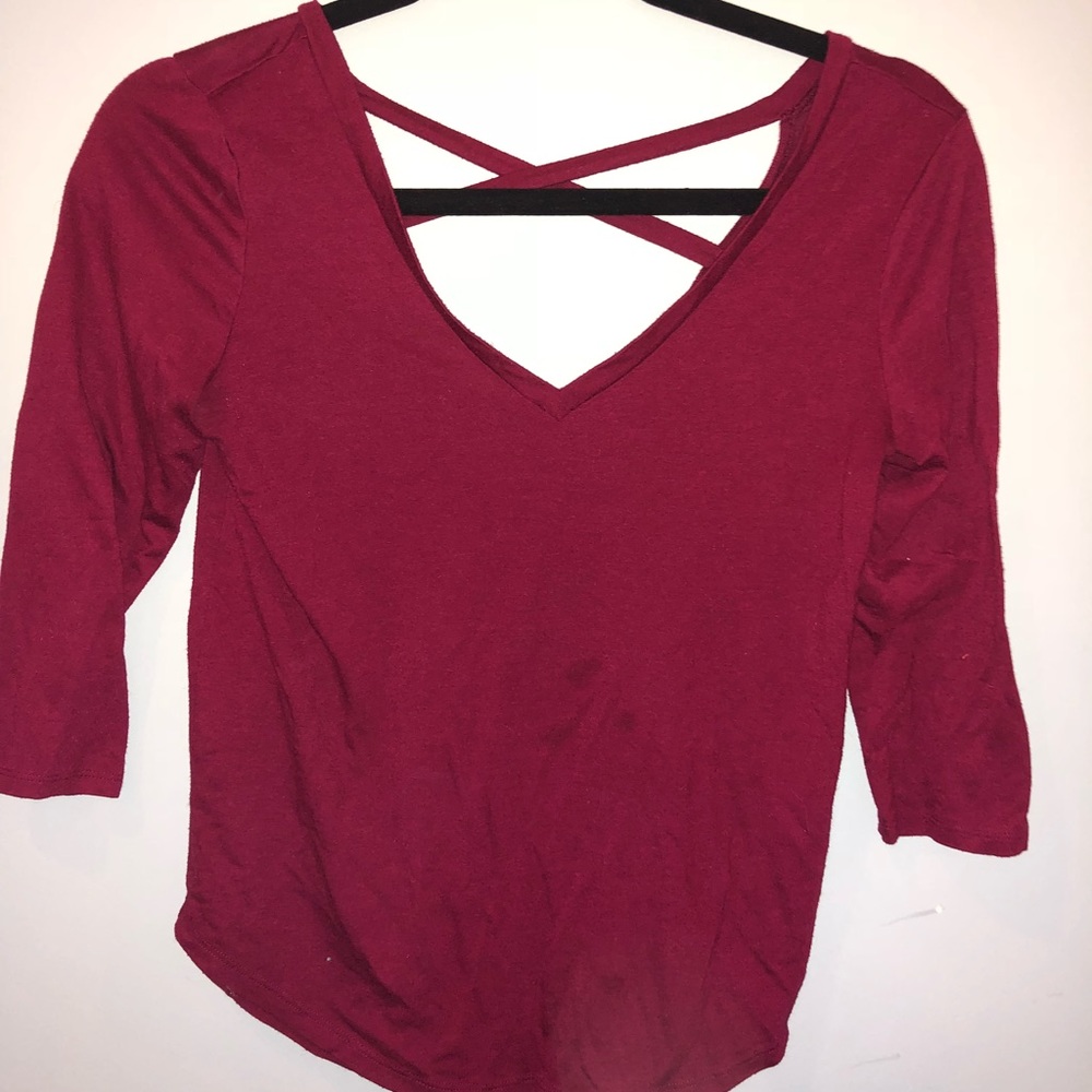 3/4 sleeve crossback tee